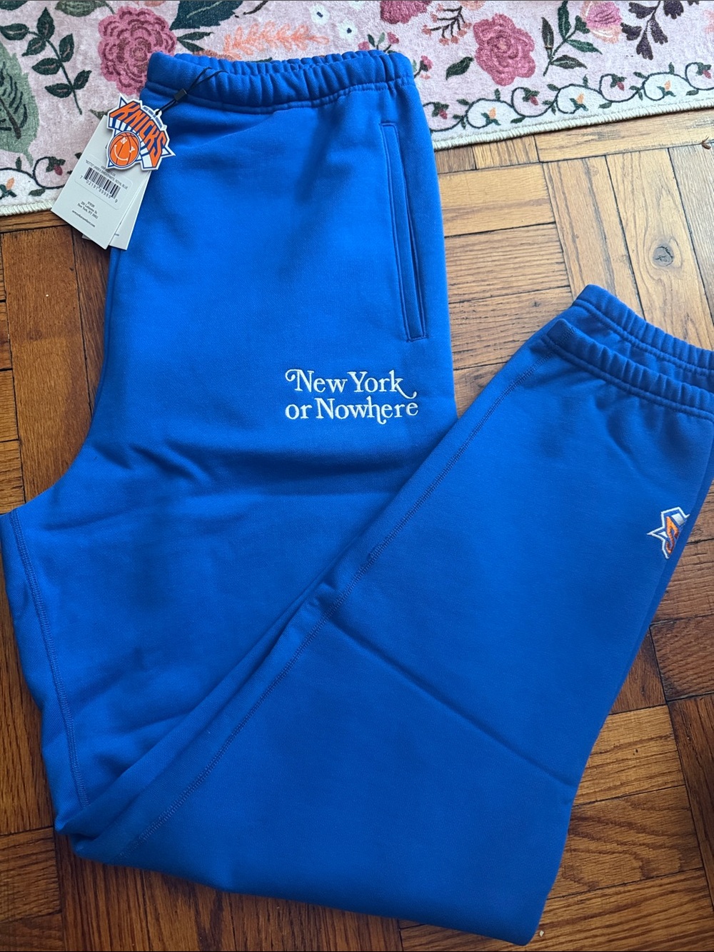 NWT New York or Nowhere Knicks motto  Royal Blue Sweat Joggers size 3XL